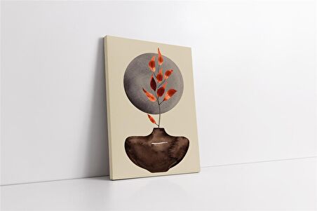 Sulu Boya Vazo ve bitki Kanvas Tablo