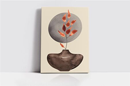 Sulu Boya Vazo ve bitki Kanvas Tablo