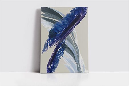 Mavi ve Gri Tonları Soyut Kanvas Tablo