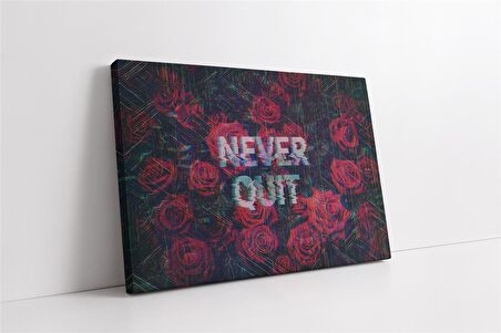 Never Quit Glitch Kanvas Tablo