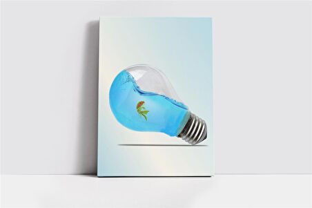 Ampul Akvaryum Manipülasyon Kanvas Tablo