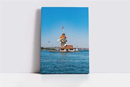 Kız Kulesi ve Japon Balığı Manipülasyon Kanvas Tablo