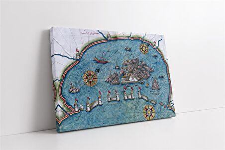 Piri Reis Haritası Venedik 1525 Kanvas Tablo