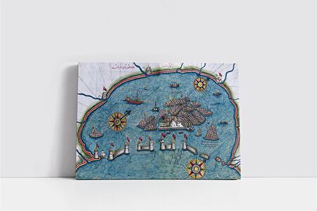 Piri Reis Haritası Venedik 1525 Kanvas Tablo