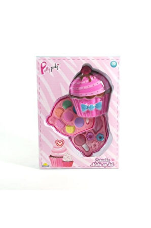 Çocuk  Set Kız Çocuk Pembe Pretty Pinky Cupcake Makyaj Güzellik Seti