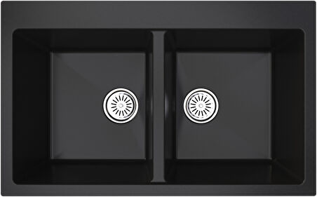 Gradde Sıyah Çıft Goz Granıt Evye 51x82 Gr815