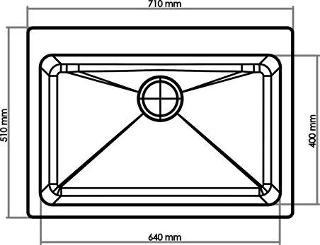 Gradde Beyaz Tek Goz 50x71 Tustu Sıfr Altı Granıt Evye