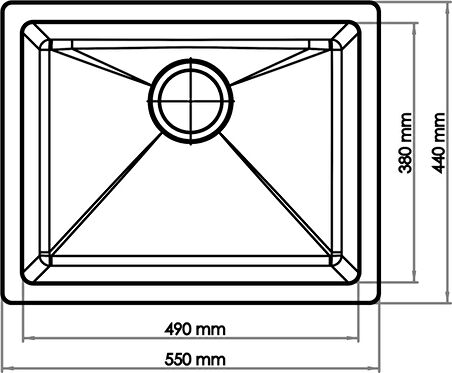 Gradde Grı Tek Göz 44x55 Cm T.Altı,Üstü,Sıfır Granıt Evye Gr43