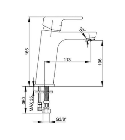 Ar Lunetta Lavabo Bataryası - Mat Siyah 103588107