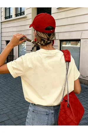 Unisex Desenli Kelebek Baskılı Tasarım Tshirt