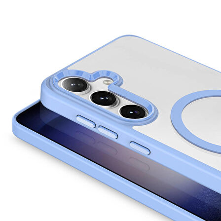 Galaxy S24 Kılıf Magsafe Şarj Özellikli Krom Magsafe Silikon Kılıf