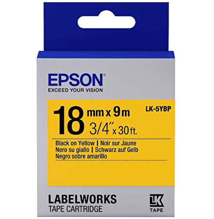 Epson LK-5YBP  Pastel Etiket Kartuşu Siyah Sarı 18 mm