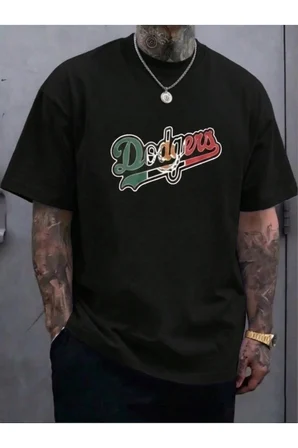 Erkek Dodgers Baskılı Tasarım Tshirt