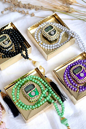 Taşlı Zikirmatik Ve Tesbihli Mevlid Seti 50'li T302