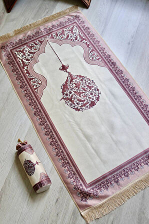 Mihrap Desenli İpek Dokulu Keseli Seccade S1029 Pembe Renk