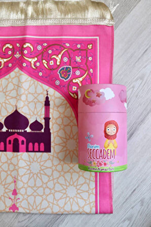 Kumbaralı Silindir Kutu Çocuk Seccadesi Pembe S1038
