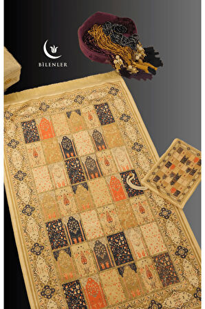 Taşınabilir İpek Dokulu Keseli Seccade