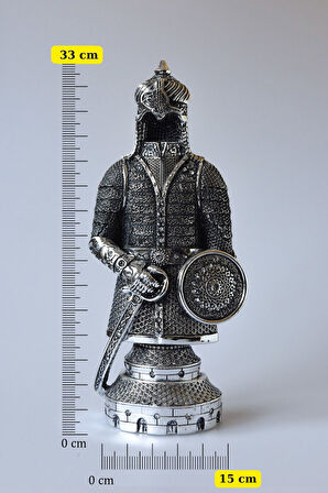 Fetih Zırh Ayetel Kürsi Biblo 15x33 Cm (BÜYÜK BOY) – Altın Renk Metal Dekoratif Aksesuar