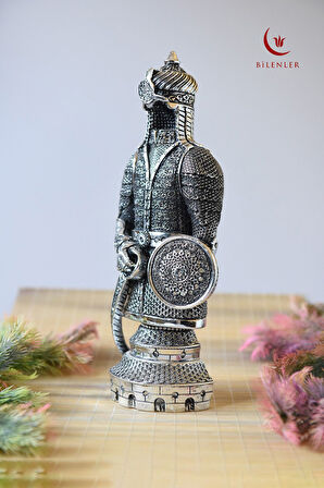 Fetih Zırh Ayetel Kürsi Biblo 15x33 Cm (BÜYÜK BOY) – Altın Renk Metal Dekoratif Aksesuar