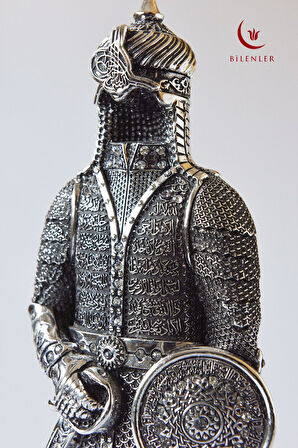 Fetih Zırh Ayetel Kürsi Biblo 15x33 Cm (BÜYÜK BOY) – Altın Renk Metal Dekoratif Aksesuar