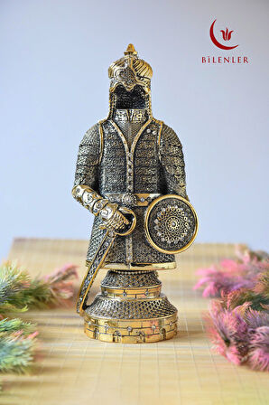 Fetih Zırh Ayetel Kürsi Biblo 11x21 Cm (KÜÇÜK BOY) – Gümüş Renk Metal Dekoratif Aksesuar