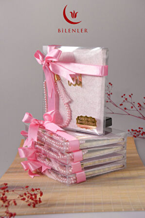 Kutulu Kadife Yasin Ve Tesbih Seti 1 Adet- Pembe