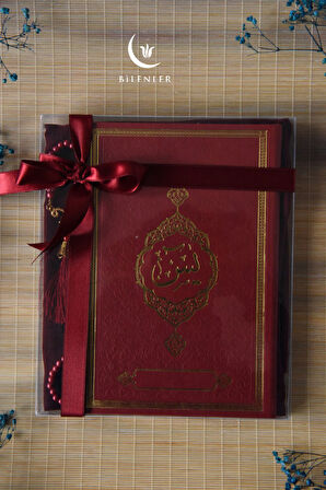 Termo Deri Yasin Kitabı Eşarp ve İnci Tesbih Mevlüt Seti 1 Adet