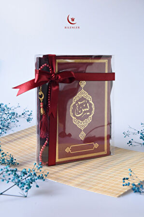 Termo Deri Yasin Kitabı Eşarp ve İnci Tesbih Mevlüt Seti 1 Adet