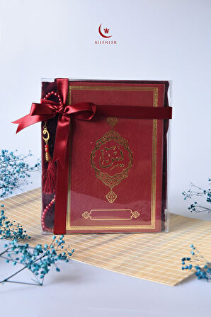 Termo Deri Yasin Kitabı Eşarp ve İnci Tesbih Mevlüt Seti 1 Adet