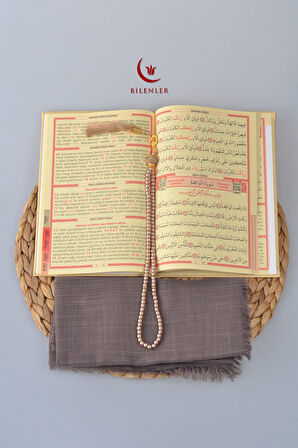 Termo Deri Yasin Kitabı Eşarp ve İnci Tesbih Mevlüt Seti 1 Adet