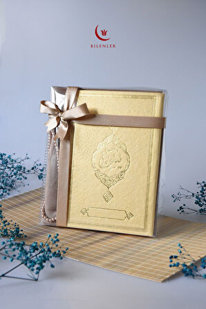 Termo Deri Yasin Kitabı Eşarp ve İnci Tesbih Mevlüt Seti 1 Adet