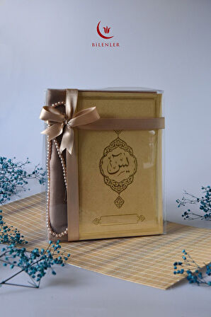 Termo Deri Yasin Kitabı Eşarp ve İnci Tesbih Mevlüt Seti 1 Adet