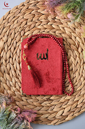 Hediyelik Tül Keseli Kadife Yasin ve İnci Tesbih Seti 1 Adet