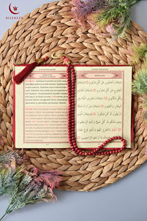 Hediyelik Tül Keseli Kadife Yasin ve İnci Tesbih Seti 1 Adet