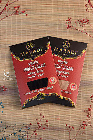 Pratik Abdest Çorabı İkili Takım Siyah ve Ten Renk