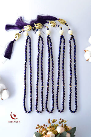 Hediyelik Mevlitlik Kristal Tesbih 99'lu Lale İmameli 5 Adet