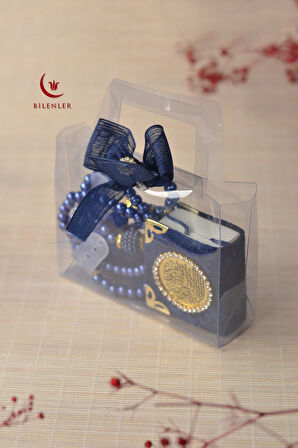 Hediyelik Kutulu Mini Kur'an İnci Tesbih ve Taşlı Zikirmatik Seti 1 Adet