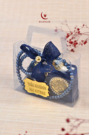 Hediyelik Kutulu Mini Kur'an İnci Tesbih ve Taşlı Zikirmatik Seti 5 Adet