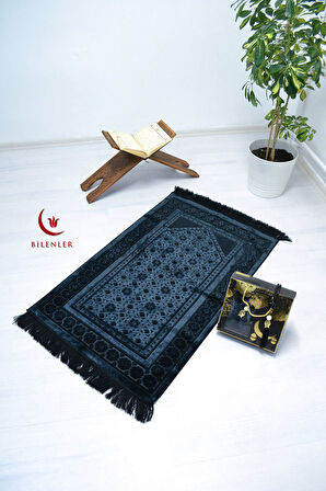 Özel Kutulu Hediyelik Lüks Kadife Dokuma Seccade ve Kristal Tesbih Seti