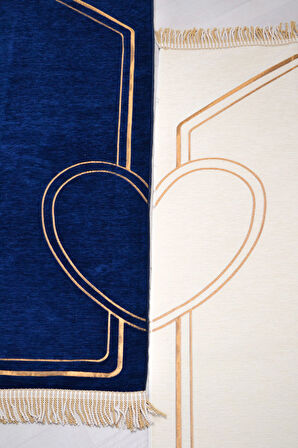 Çiftlere Özel Kalpli Seccade -Eşli Çift Seccade