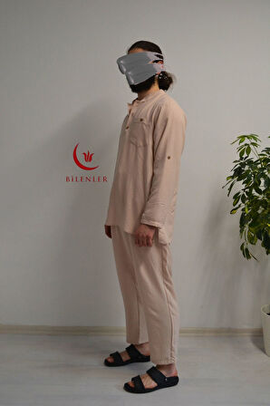 Erkek Pamuklu Aerobin Kumaş Hac ve Umre Takımı-Bol Kesim-Rahat Kalıp