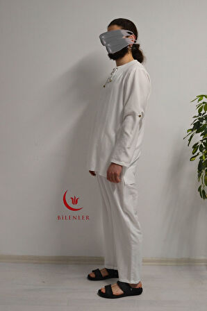 Hac ve Umre İçin Erkek Takım - Lastikli Pantolon & Dik Yaka Gömlek