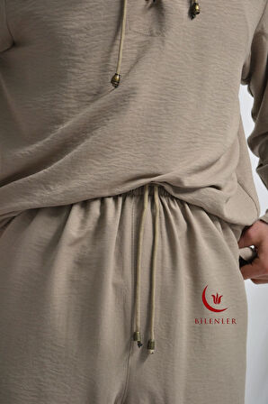 Hac ve Umre İçin Erkek Takım - Lastikli Pantolon & Dik Yaka Gömlek