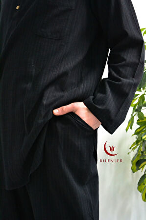 Afgan Model Pamuklu Keten Erkek Takım Rahat Kalıp