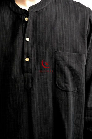 Afgan Model Pamuklu Keten Erkek Takım Rahat Kalıp