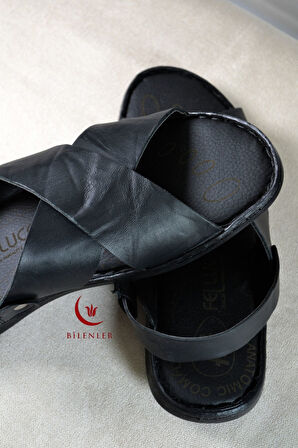 Erkek Çapraz Model Yumuşak Taban Sandalet&Terlik Hac, Umre ve Günlük Kullanıma Uygun