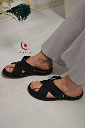 Erkek Çapraz Model Yumuşak Taban Sandalet&Terlik Hac, Umre ve Günlük Kullanıma Uygun