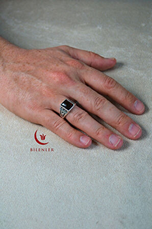 Erkek Taşlı Metal Yüzük Şık Tasarım (40'lı kutu)