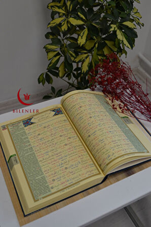 BİLGİSAYAR HATLI, RENKLİ, 3 LÜ KUR AN-I KERİM (RAHLE BOY)