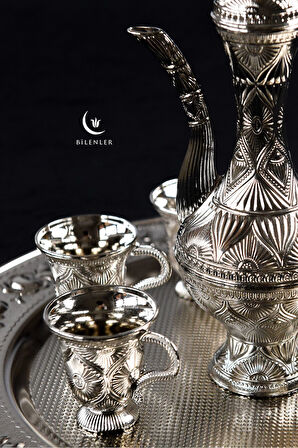 Hediyelik/ Dekoratif Gümüş Zemzem Takımı 8 Parça Set